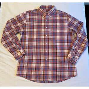 JOS. A. BANK Traveler's Collection EUC Red Blue Black White Check LARGE Cotton